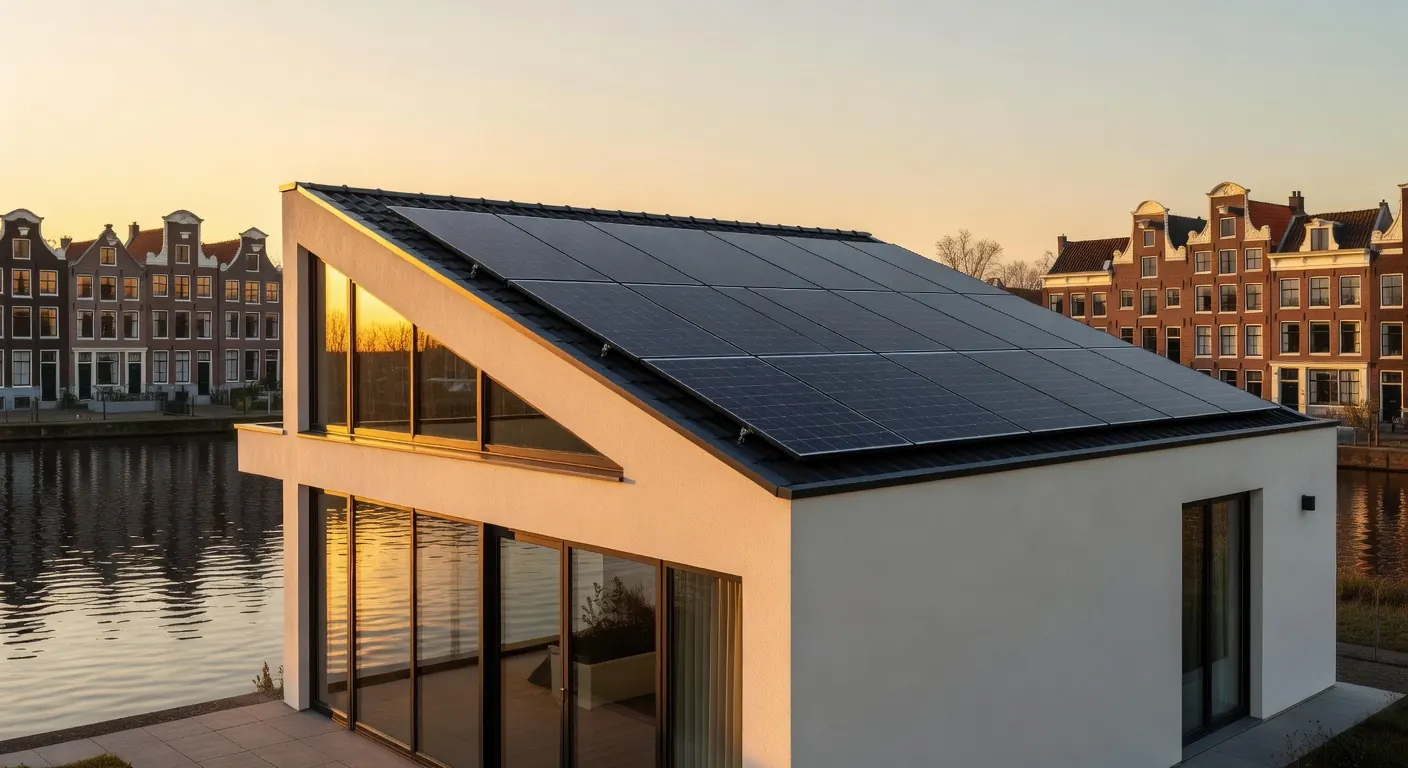 Zonnepanelen op een Nederlands dak in 2026