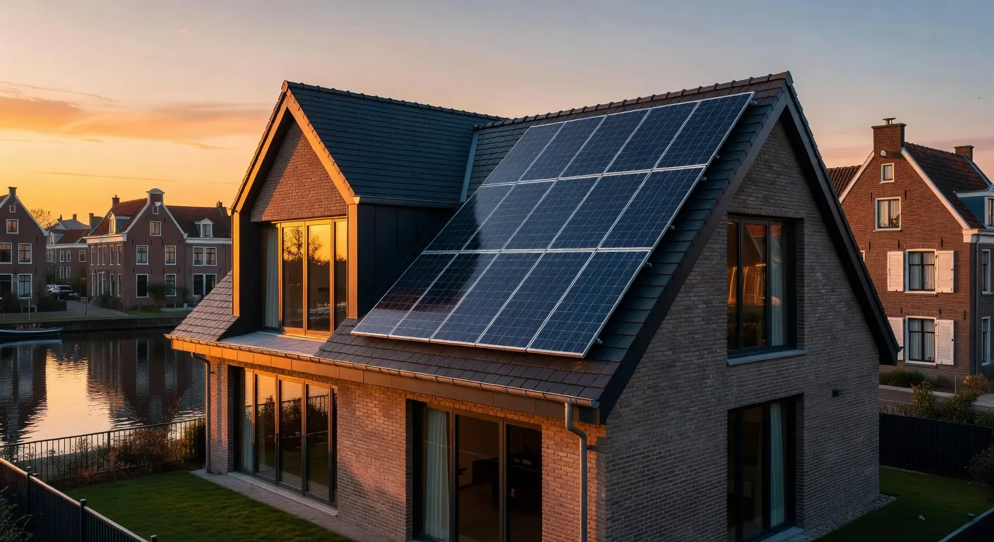 Zonnepanelen op een Nederlands dak in 2026