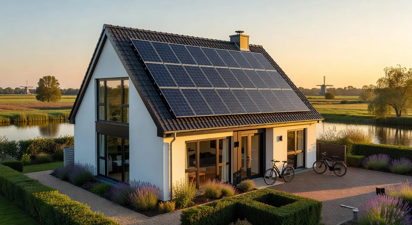 Zonnepanelen op een schuin dak met uitleg over werking en installatie