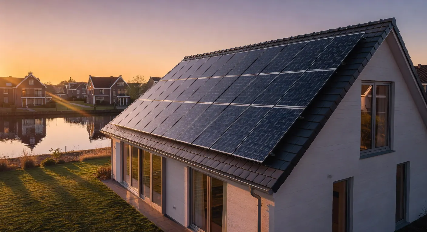 Zonnepanelen op een dak geïnstalleerd met uitleg over werking